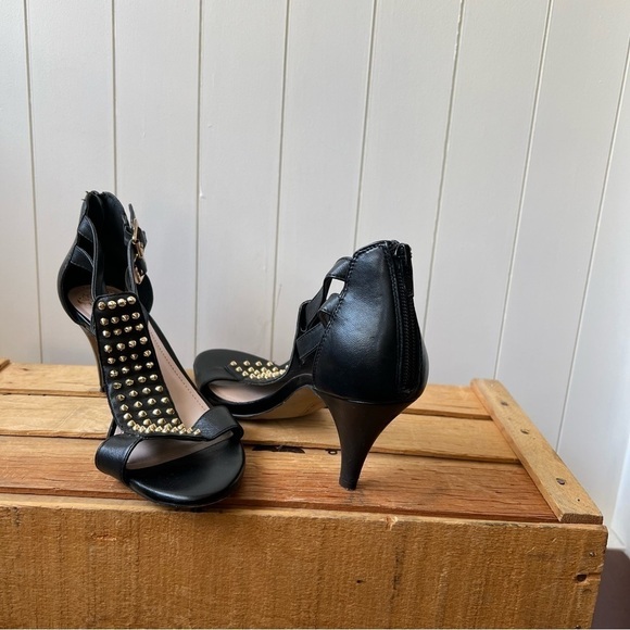 Vince Canute Black with Gold Studded Heels, Size 8 - Picture 7 of 11